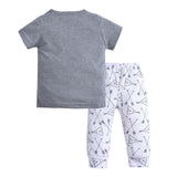 Cotton Letter Print T-shirt Tops + Pants