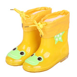 New Autumn Winter Rain Boots Children With Plush Warm Ankle Boots Boys Baby Toddler PVC Waterproof Water Shoes Kids Girls 03B