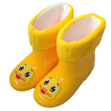 New Autumn Winter Rain Boots Children With Plush Warm Ankle Boots Boys Baby Toddler PVC Waterproof Water Shoes Kids Girls 03B