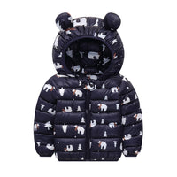 Winter Baby Girls Thick Ears Hooded Coat