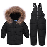 Winter Clothing set Boys Jacket Coat + Bib Pants