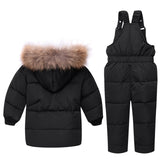 Winter Clothing set Boys Jacket Coat + Bib Pants