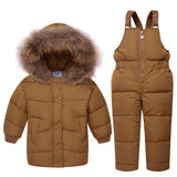 Winter Clothing set Boys Jacket Coat + Bib Pants