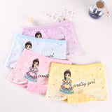 4 Pieces/Lot 2-12Y Children Underwear High Quality Cotton Girls Panties Cute Cat Pattern Kids Boxer Briefs Child Soft girl Pants