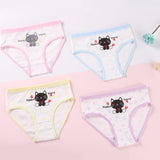 4 Pieces/Lot 2-12Y Children Underwear High Quality Cotton Girls Panties Cute Cat Pattern Kids Boxer Briefs Child Soft girl Pants