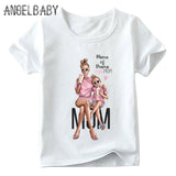 Matching Family Outfits Super Mom and Daughter Print Boys Girls T-shirt Mother's day Present Clothes Kids&Woman Funny Tshirt