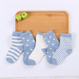 5 Pair/Lot Kids Soft Cotton Socks Boy,Girl,Baby,Cute Cartoon Warm Stripe Dots Fashion Sport Socks Autumn/Winter Children Gift CN