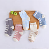 5 Pair/Lot Kids Soft Cotton Socks Boy,Girl,Baby,Cute Cartoon Warm Stripe Dots Fashion Sport Socks Autumn/Winter Children Gift CN