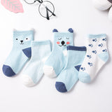 5 Pair/Lot Kids Soft Cotton Socks Boy,Girl,Baby,Cute Cartoon Warm Stripe Dots Fashion Sport Socks Autumn/Winter Children Gift CN