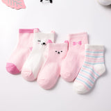 5 Pair/Lot Kids Soft Cotton Socks Boy,Girl,Baby,Cute Cartoon Warm Stripe Dots Fashion Sport Socks Autumn/Winter Children Gift CN