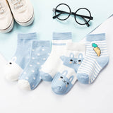 5 Pair/Lot Kids Soft Cotton Socks Boy,Girl,Baby,Cute Cartoon Warm Stripe Dots Fashion Sport Socks Autumn/Winter Children Gift CN