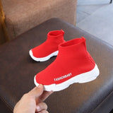 Children Casual Shoes Outdoor Anti-Slippery Fly Knit Kids Socks Shoe Sneaker 1-6Y