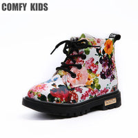 Comfy Kids Shoes Floral Martin Boots for Girls