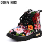 Comfy Kids Shoes Floral Martin Boots for Girls