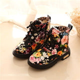 Comfy Kids Shoes Floral Martin Boots for Girls