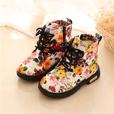 Comfy Kids Shoes Floral Martin Boots for Girls