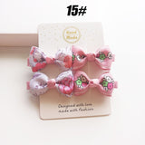 MIXIU 4pcs/set Cute Children Hair Clip Hair Accessories Headwear Baby Ribbon Bow Kids Baby Girls Hairpins Full Cover Clips