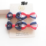 MIXIU 4pcs/set Cute Children Hair Clip Hair Accessories Headwear Baby Ribbon Bow Kids Baby Girls Hairpins Full Cover Clips