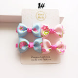 MIXIU 4pcs/set Cute Children Hair Clip Hair Accessories Headwear Baby Ribbon Bow Kids Baby Girls Hairpins Full Cover Clips