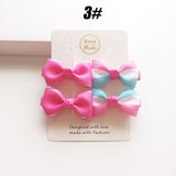 MIXIU 4pcs/set Cute Children Hair Clip Hair Accessories Headwear Baby Ribbon Bow Kids Baby Girls Hairpins Full Cover Clips