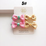 MIXIU 4pcs/set Cute Children Hair Clip Hair Accessories Headwear Baby Ribbon Bow Kids Baby Girls Hairpins Full Cover Clips