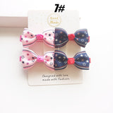 MIXIU 4pcs/set Cute Children Hair Clip Hair Accessories Headwear Baby Ribbon Bow Kids Baby Girls Hairpins Full Cover Clips