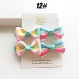 MIXIU 4pcs/set Cute Children Hair Clip Hair Accessories Headwear Baby Ribbon Bow Kids Baby Girls Hairpins Full Cover Clips