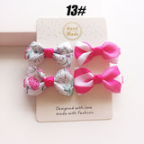 MIXIU 4pcs/set Cute Children Hair Clip Hair Accessories Headwear Baby Ribbon Bow Kids Baby Girls Hairpins Full Cover Clips