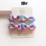 MIXIU 4pcs/set Cute Children Hair Clip Hair Accessories Headwear Baby Ribbon Bow Kids Baby Girls Hairpins Full Cover Clips