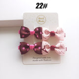 MIXIU 4pcs/set Cute Children Hair Clip Hair Accessories Headwear Baby Ribbon Bow Kids Baby Girls Hairpins Full Cover Clips