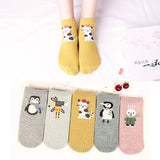 5Pairs/lot Kids Ankle Socks Cute Children Unicorn Socks For Girls Boys Seamless Ankle White Soft Cotton Socks 6 8 10 12 Years