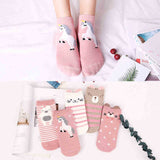 5Pairs/lot Kids Ankle Socks Cute Children Unicorn Socks For Girls Boys Seamless Ankle White Soft Cotton Socks 6 8 10 12 Years