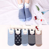 5Pairs/lot Kids Ankle Socks Cute Children Unicorn Socks For Girls Boys Seamless Ankle White Soft Cotton Socks 6 8 10 12 Years