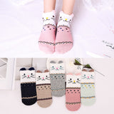 5Pairs/lot Kids Ankle Socks Cute Children Unicorn Socks For Girls Boys Seamless Ankle White Soft Cotton Socks 6 8 10 12 Years