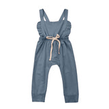 Newborn Baby Girl Backless Striped Ruffle Romper