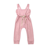 Newborn Baby Girl Backless Striped Ruffle Romper